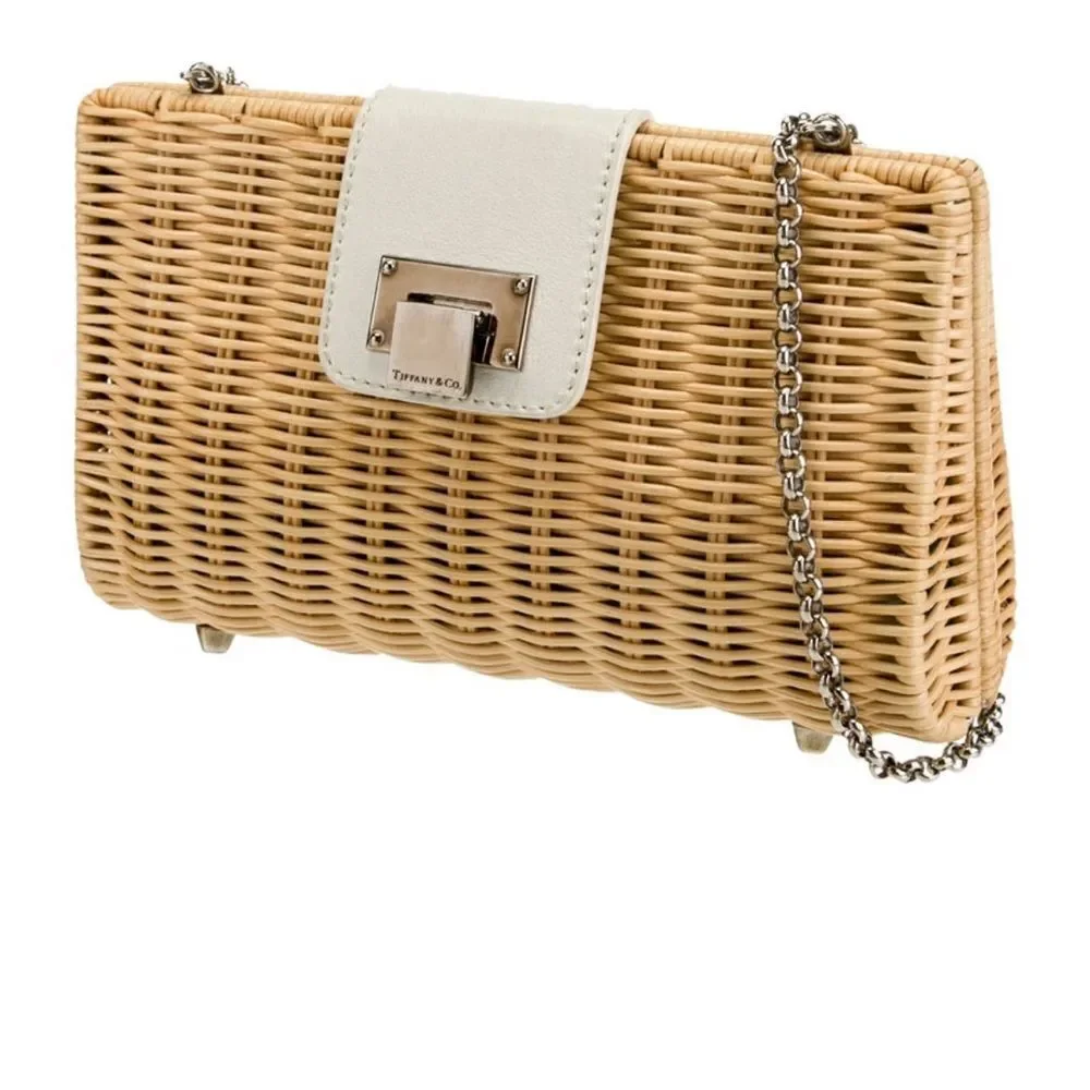 Tiffany & Co. Blaine Wicker Clutch - White